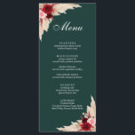 Menu Boho Burgundy Roses et Pampas Grass<br><div class="desc">Nous sommes ravis de vous présenter notre nouvelle collection de mariages à Zazzle, qui présente un superbe design de rose bordeaux et rose avec une touche rustique de pampas herbe et fleurs séchées. La carte de menu complète parfaitement ce thème bohème mais élégant, avec une combinaison de scripts et de...</div>