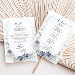 Menu Boho Chic Beach Destination Hampton Mariage<br><div class="desc">Complétez votre célébration balnéaire avec cette carte de menu de mariage à deux faces, conçue dans des tons bleu et neutre éthérés. Doté de coquillages et de coraux peints à l'aquarelle, ce menu élégant est parfait pour les mariages en bord de mer, en bord de plage, en station balnéaire ou...</div>