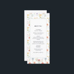 Menu Boho Chic Fleur sauvage Moderne Floral Mariage<br><div class="desc">Une belle aquarelle dessinée à la main fleur sauvage design mariage. Un design unique qui utilise des plantes fleurs sauvages d'aquarelle illustrées. Un design floral sauvage et moderne. Un design élégant de carte de mariage avec des éléments modernes. Des invitations de mariage et d'autres articles de papeterie sont également disponibles....</div>