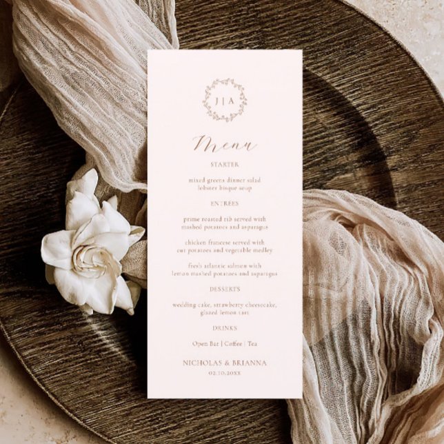 Menu Boho Cream et Mariage de automne en terre cuite (Créateur téléchargé)