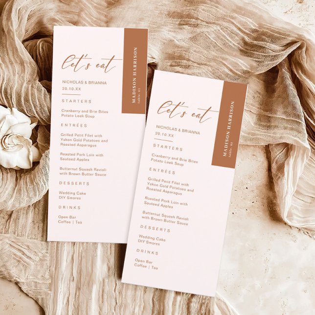 Menu Boho Cream et Mariage orange brûlé (Créateur téléchargé)