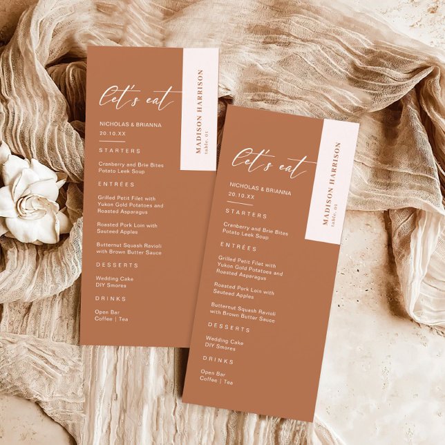 Menu Boho d'automne brûlé Mariage orange (Créateur téléchargé)