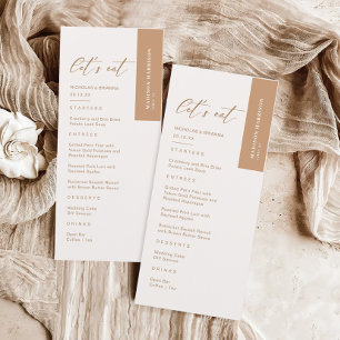 Menu Boho Earth Tone Pampas Grass Mariage