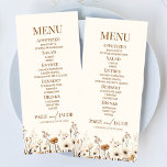 Menu Boho Fleur sauvage Fleur sauvage Floral Jardin Mar<br><div class="desc">Il s'agit d'un menu Boho Wild Flower Floral Garden Wedding menu.</div>