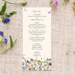 Menu Boho Fleurs sauvages & Butterflies