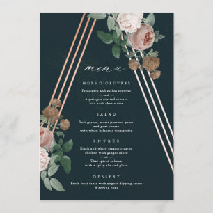 Menu Boho Floral Mariage