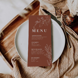 Menu Boho Floral Terracotta