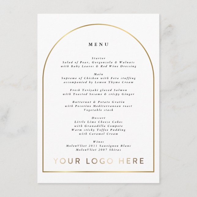 Menu Boho Golden Arch Event Logo (Devant)