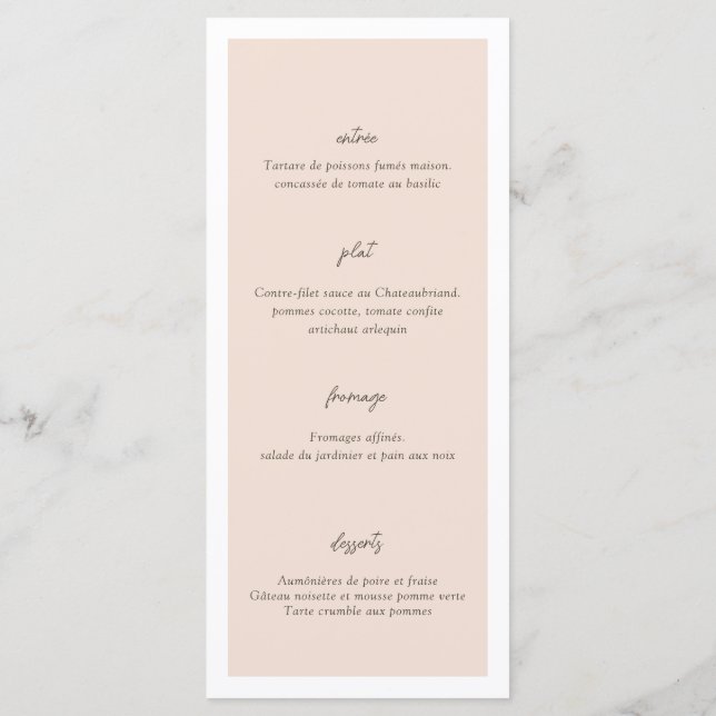 Menu Boho minimaliste Vases Mariage (Dos)