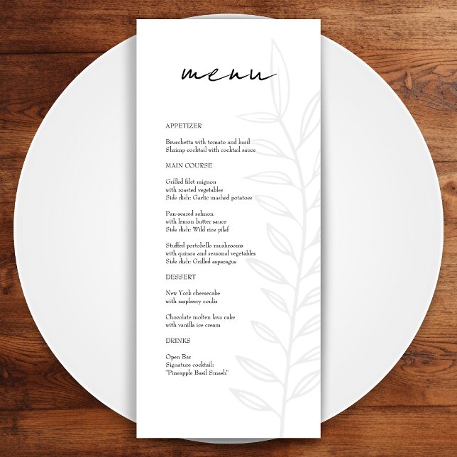 Menu Boho Noir Botanique Vintage (Créateur téléchargé)