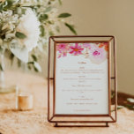 Menu Boho Rose Orange Floral Chic Mariage personnalisé<br><div class="desc">Ajoutez un éclat de couleur et de charme à votre célébration mariage avec notre menu de mariage personnalisé Boho Aquarelle rose orange floral chic. Ce superbe design de menu combine des éléments boho fantaisistes avec des flores d'aquarelle vibrantes dans les tons rose et orange, créant une pièce visuellement captivante qui...</div>