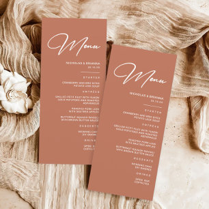 Menu Boho Rust Terracotta Mariage