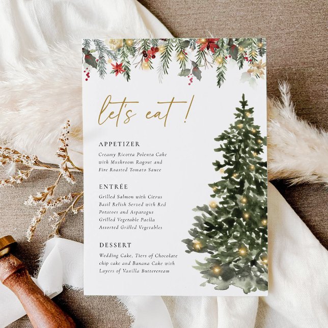 Menu Boho Rustique sapin de Noël Lumières Mariage (Créateur téléchargé)