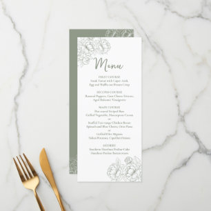 Menu Boho vert Boho à double face Boisson Mariage à fle