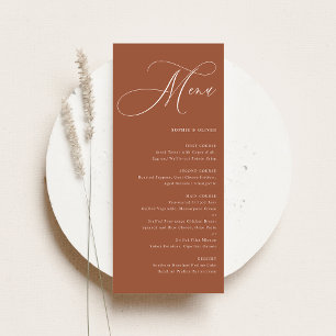 Menu Boho Whimsical Calligraphie Mariage en terre cuite
