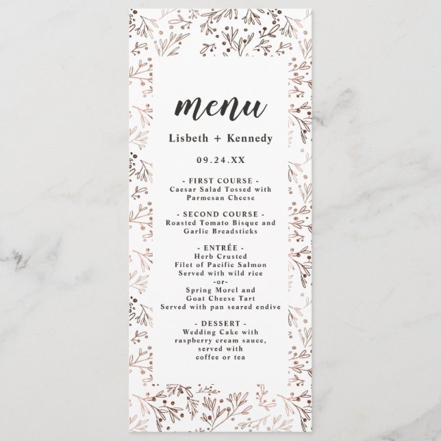 Menu Bois rustique Slice Cuivre Huile Automne Dîner d'a (Devant)