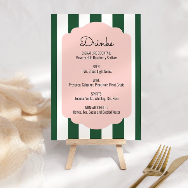 Menu Boisson Rose et Vert de Beverly Hills Poster (Créateur téléchargé)