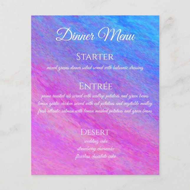 Menu Boissons & Dîner de Mariage - Mer Stardust- (Devant)