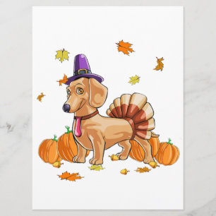 Menu Bon thanksgiving Dachshund Turquie Costume T Fun