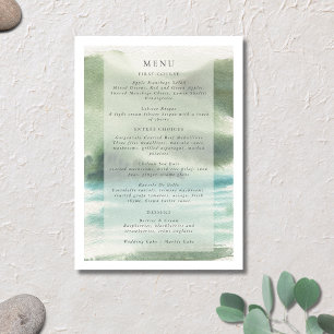 Menu Bord de mer Serenity Blue Green Cream