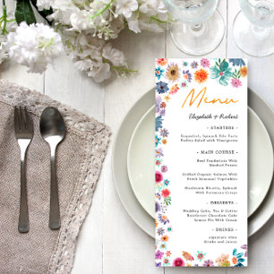 Menu Botanique Boho Chic Fleur sauvage Jardin Mariage