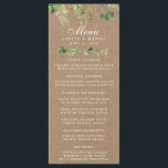 Menu Botanique Verdure Eucalyptus Mariage Kraft<br><div class="desc">Aquarelle moderne Botanique Eucalyptus Verdure Kraft Mariage Carte Menu</div>