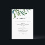 Menu Botanique Verdure Foliage Mariage d'aquarelle<br><div class="desc">Green Herbs - Verdure Foliage Aquarelle Printemps Mariage Elégant et moderne Menu sur arrière - plan blanc - comprend une belle et élégante typographie script avec feuilles botaniques modernes et verdure pour la célébration spéciale de mariage.</div>