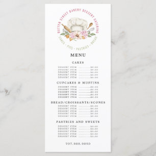 Menu Boulangerie boulangerie Boulangerie Aquarelle Outi