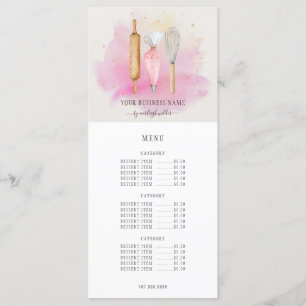 Menu Boulangerie Pâtisserie Chef boulanger Ustensiles R