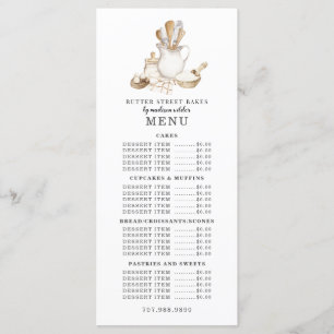 Menu Boulangerie Pâtisserie Chef Cuisine Ustensiles Men