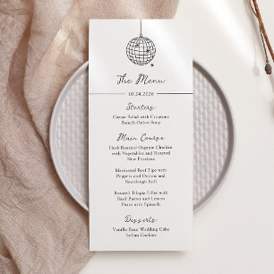 Menu Boule Disco Minimale   Mariage noir et blanc