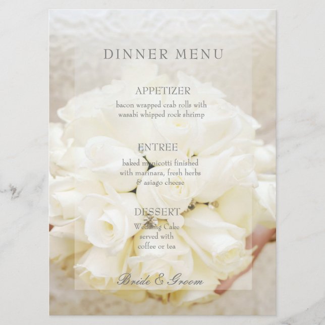 Menu Bouquet de fleurs de mariage blanc pour la mariée  (Devant)