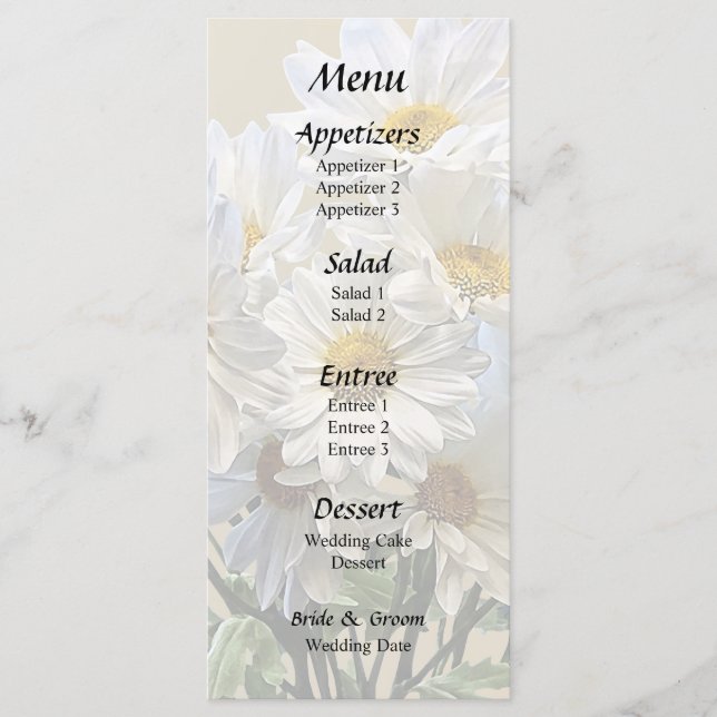 Menu Bouquet de pâquerettes (Devant)