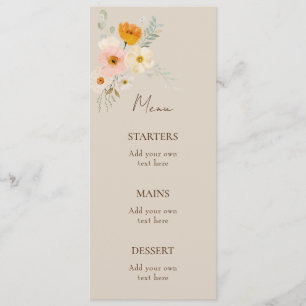 Menu bouquet délicat Baptême