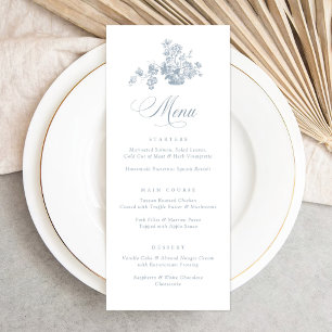 Menu Bouquet floral vintage élégant dans un Mariage de