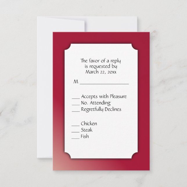 Menu Bourgogne Choix Mariage RSVP (Devant)