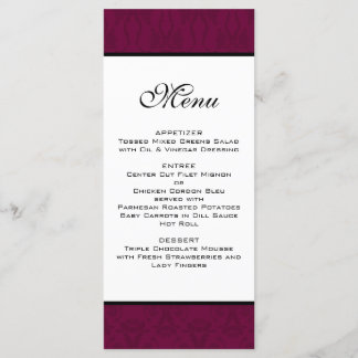 Menu Bourgogne Mariage damassé