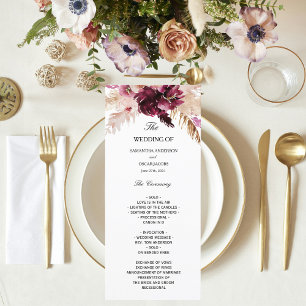 Menu Bourgogne Moderne Rose Floral
