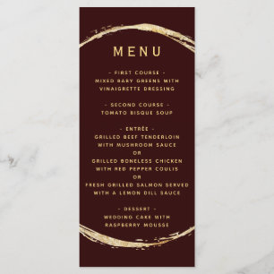 Menu Bourgogne Rustique Gold Circle Ampersand Mariage