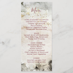 Menu Bourgogne Texte Gris Gold Aquarelle Montagne alpin