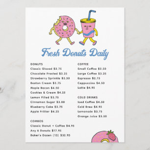 Menu Boutique de café excentrique & Café de beignets