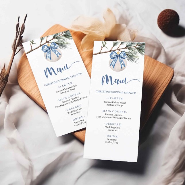 Menu Bow Fête des mariées Chinoiserie d'hiver (Créateur téléchargé)