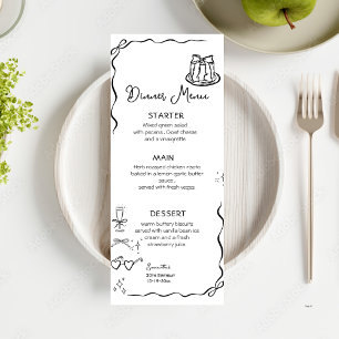 Menu Bow Whimsical Quirky Main Draw Bow Anniversaire