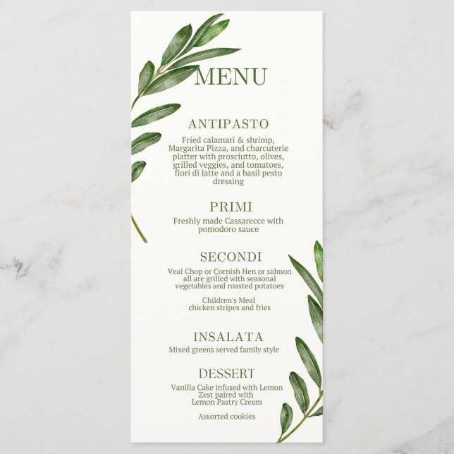 Menu Branche d'Olivier (Devant)