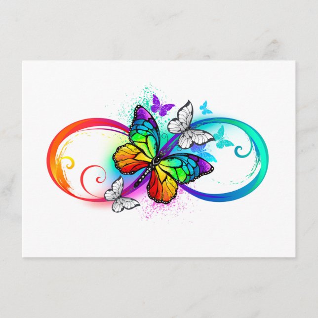 Menu Bright infinity with rainbow butterfly (Devant)
