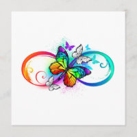 Bright infinity with rainbow butterfly