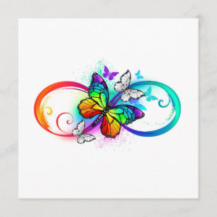 Menu Bright infinity with rainbow butterfly