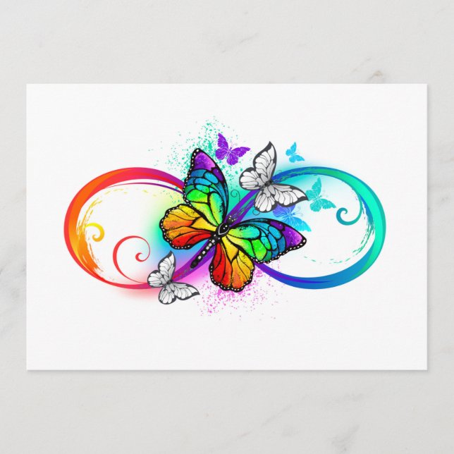 Menu Bright infinity with rainbow butterfly (Devant)