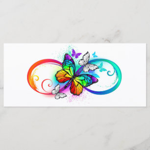 Menu Bright infinity with rainbow butterfly