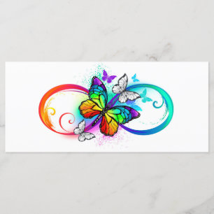 Menu Bright infinity with rainbow butterfly
